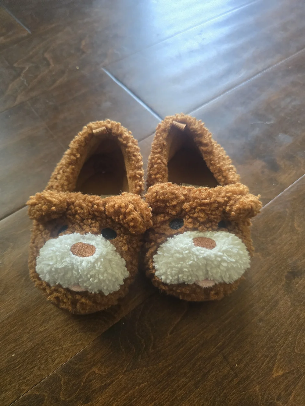 wonder nation Brown Teddy Bear Plush Slip-On Slippers